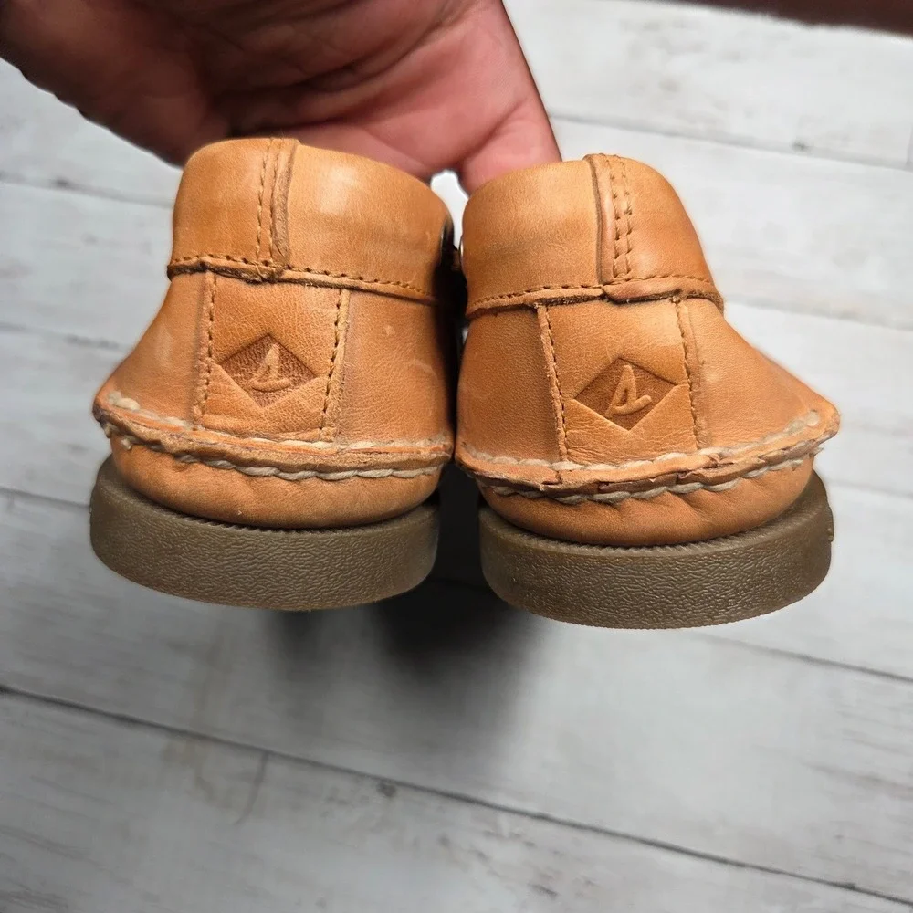 Sperry Top-Sider Authentic Original Boat Shoe Mens 12M Tan Leather Moc-Toe